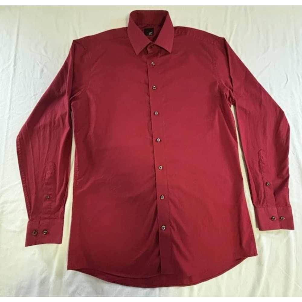 JF J.Ferrar Modern Fit Dress Shirt Men’s Medium‎ 15-15.5 34/35 Red